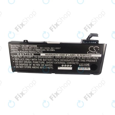 Μπαταρία για MacBook Pro 13", Μέσα 2009 – Μέσα 2012, A1278, A1322, 5800mAh, HQ