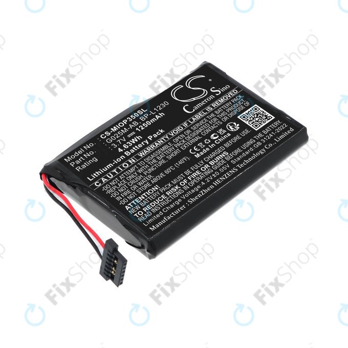 Μπαταρία για Mitac Mio P350, P550, 1250mAh, Li-Ion, 3.7V, BL-LP1230, HQ