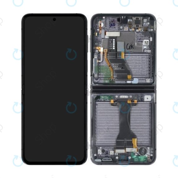 Συγκρότημα οθόνης για Samsung Z Flip 5, F731B, Graphite, Service Pack