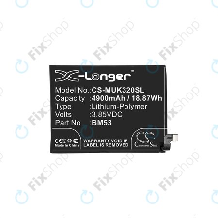 Μπαταρία για Xiaomi Mi 10T 5G, Mi 10T Pro 5G, BM53, 4900mAh, HQ