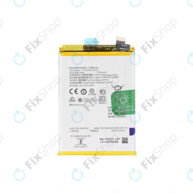 Μπαταρία για Oppo Reno 7 5G, Find X3 Neo, Find X5 Lite, BLP855, 4500mAh, Service Pack