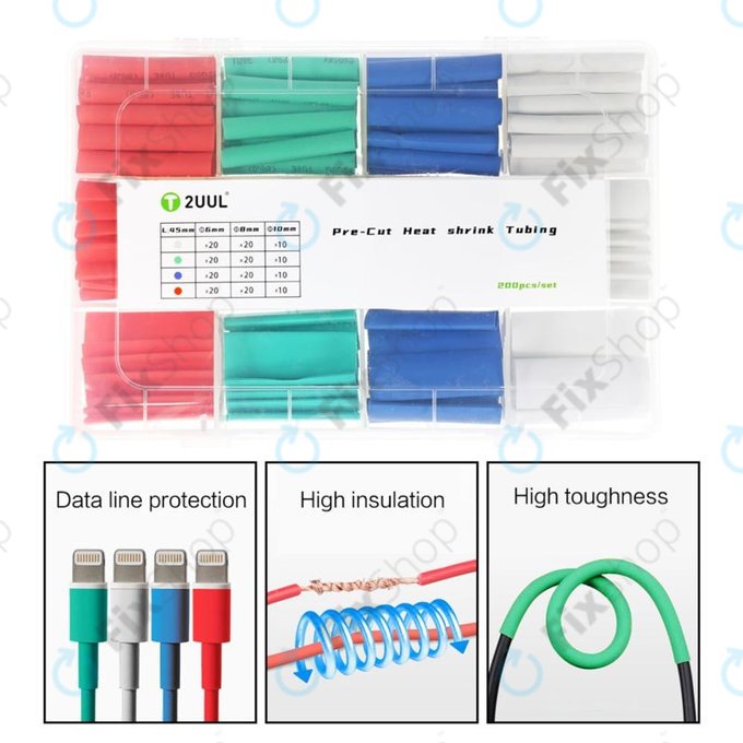 Σετ Προ-κομμένων Συρρικνούμενων Σωλήνων (200τμχ) για 2UUL