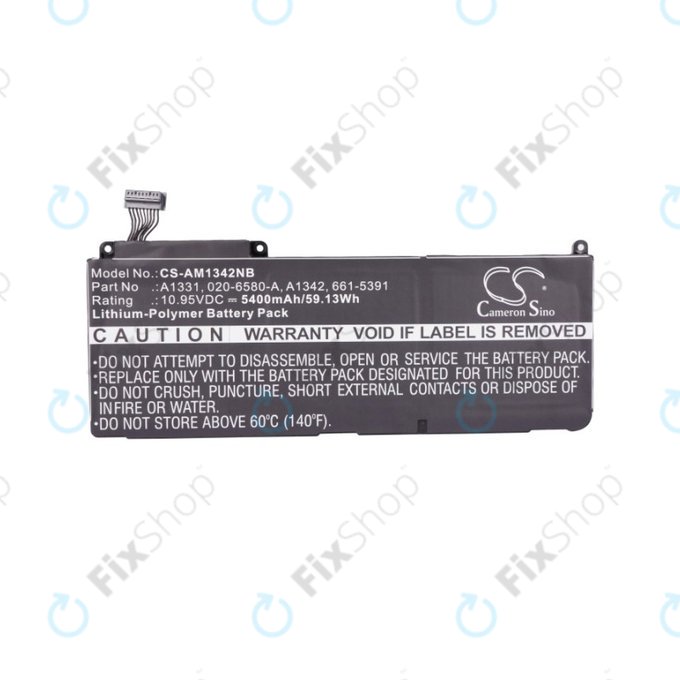 Μπαταρία για MacBook 13", Τέλη 2009 – Μέσα 2010, A1342, A1331, 5400mAh, HQ