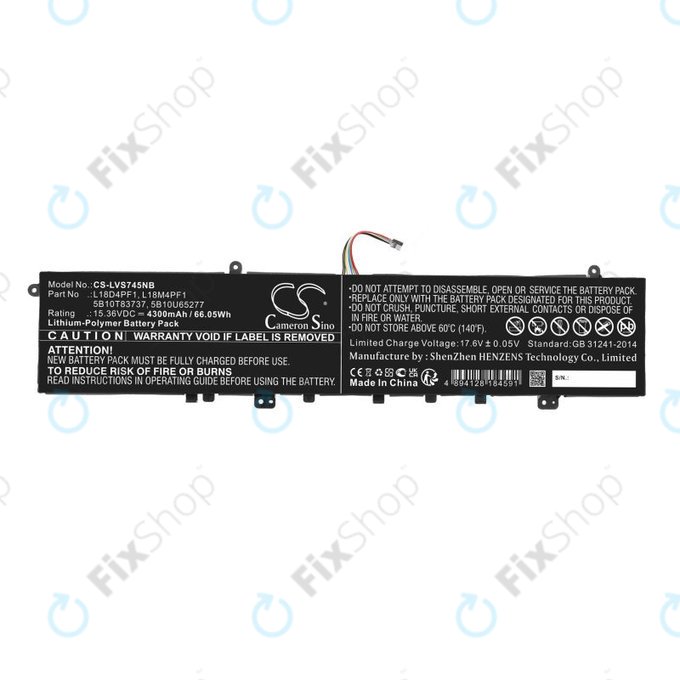 Μπαταρία για Lenovo Yoga, 4300mAh, Li-Pol, 15.36V, L18D4PF1, HQ