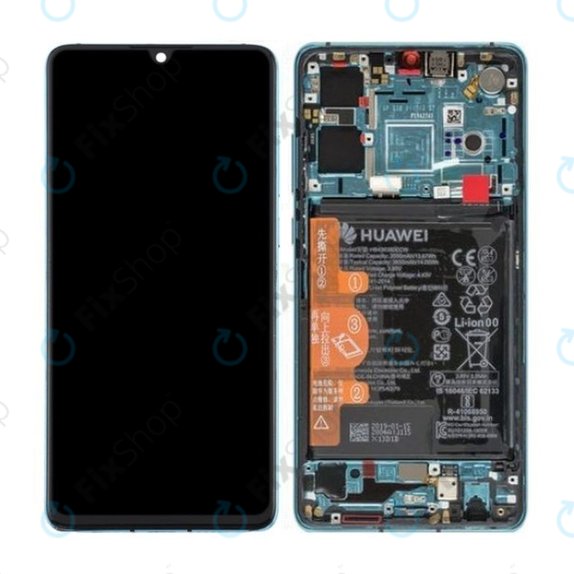 Συγκρότημα οθόνης με μπαταρία για Huawei P30, 02352NLN, 02354HRH, 02354KUB, 02354HNJ, Aurora Blue, Service Pack