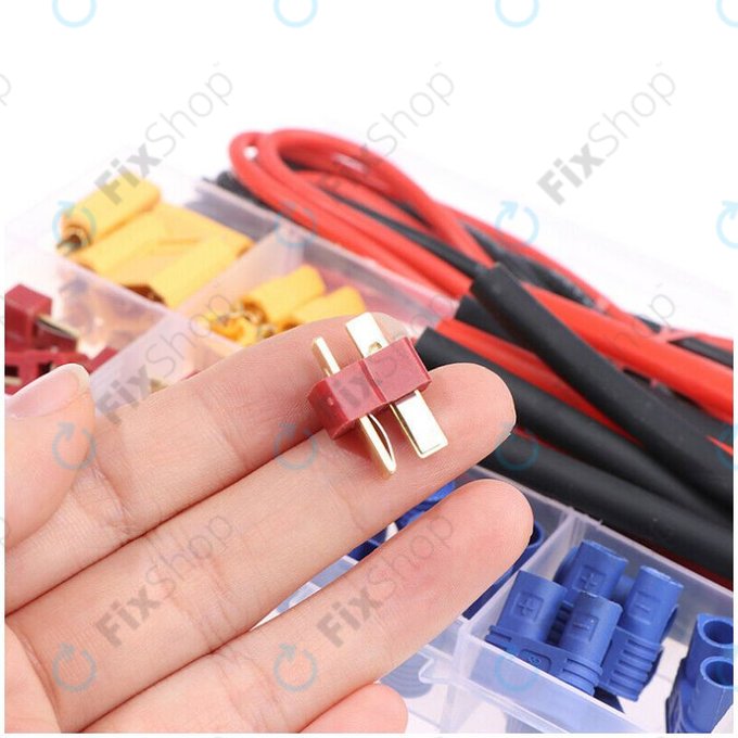 Σετ Συνδέσμων Μπαταρίας (T-plug, EC3, XT60, Καλώδιο Σιλικόνης & Θερμοαναδιπλούμενο) για Amass