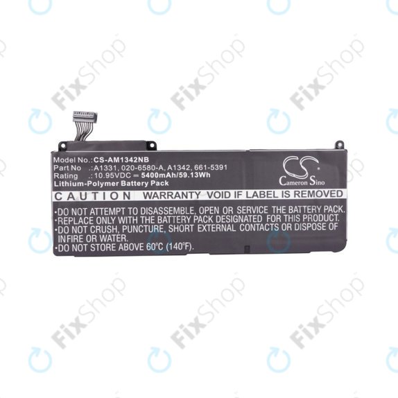 Μπαταρία για MacBook 13", Τέλη 2009 – Μέσα 2010, A1342, A1331, 5400mAh, HQ