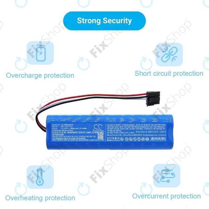 Μπαταρία για Xiaomi Mi Robot Vacuum Mop Pro (P), 2 (Mijia 2C), Viomi V2 Pro, Proscenic LDS M7, STYJ02YM, MH1-4S1P-SC, 14.4V, 2600mAh, HQ