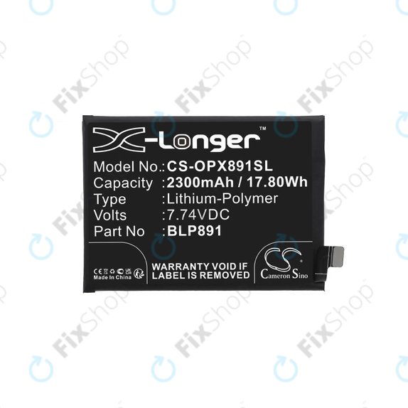 Μπαταρία για Oppo A52, A72, A92, Find X5, BLP891, 2300mAh, HQ