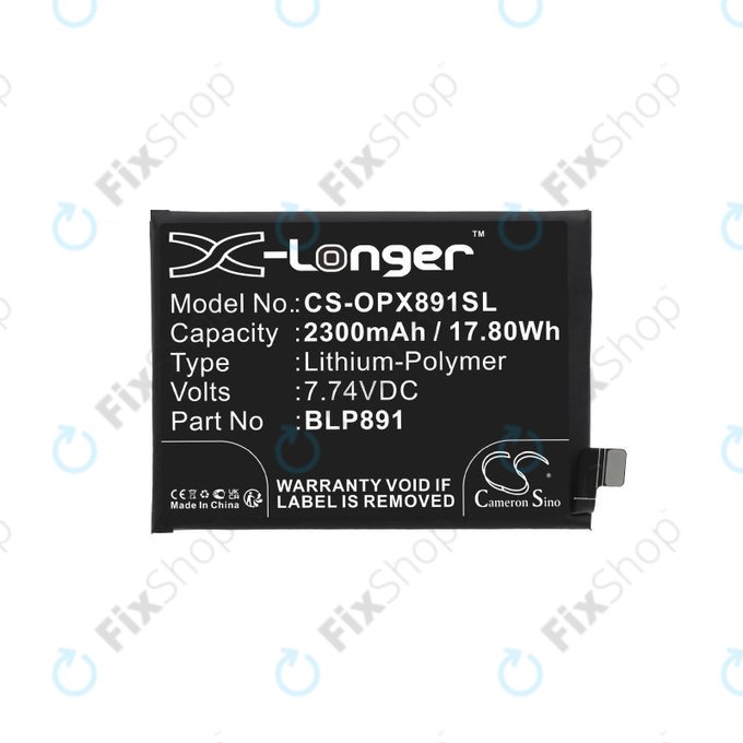 Μπαταρία για Oppo A52, A72, A92, Find X5, BLP891, 2300mAh, HQ
