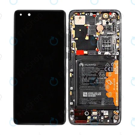 LCD Display Assembly με Battery για + Fingerprint Sensor Huawei P40 Pro Plus | 02353RVJ | Ceramic Black | Service Pack