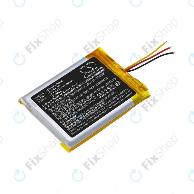 Μπαταρία για HyperX Cloud Flight, Cloud Alpha, 1500mAh, Li-Pol, 3.7V, PL644050, HQ