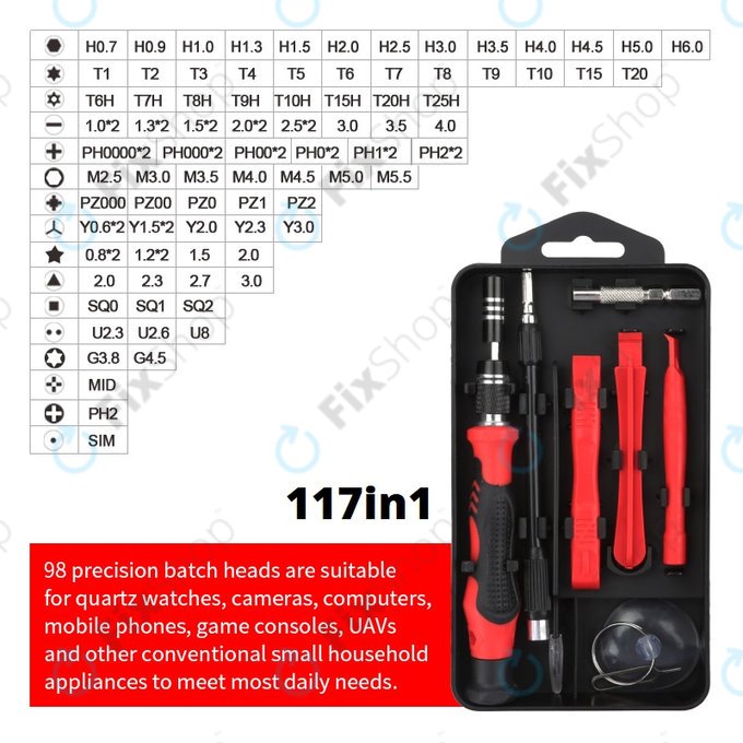 Επαγγελματικό Σετ Κατσαβιδιών για iPhone 117in1 (Red Edition) για Kingsdun