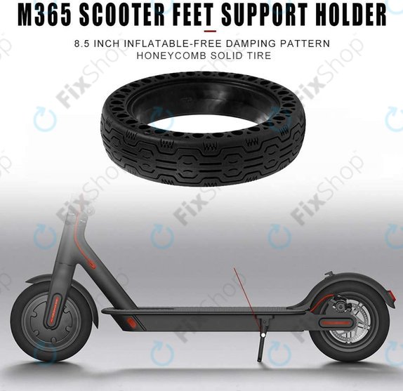 Ανθεκτικό Πλήρες Ελαστικό χωρίς Σωλήνα (Τύπος 2) για Xiaomi Mi Electric Scooter 1S | 2 M365 | Essential | Pro | Pro 2 | Μαύρο | Black