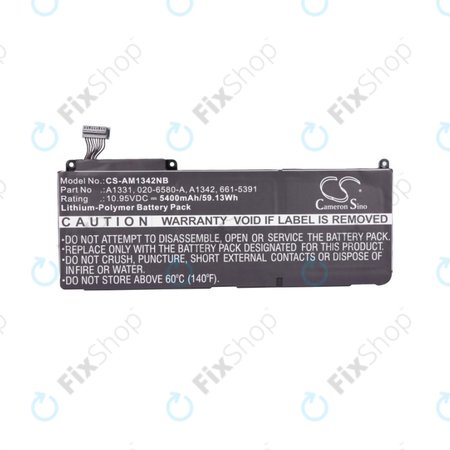Μπαταρία για MacBook 13", Τέλη 2009 – Μέσα 2010, A1342, A1331, 5400mAh, HQ