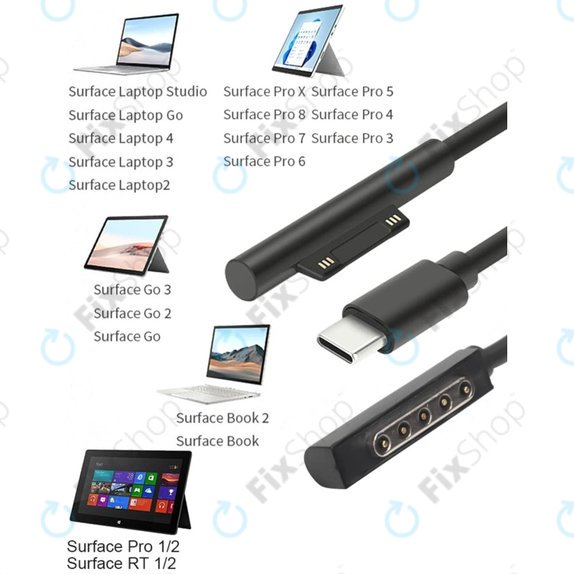 Πολυλειτουργικό Καλώδιο Τροφοδοσίας για Microsoft Surface Book, Go, Laptop, Pro, RT για BY-006S