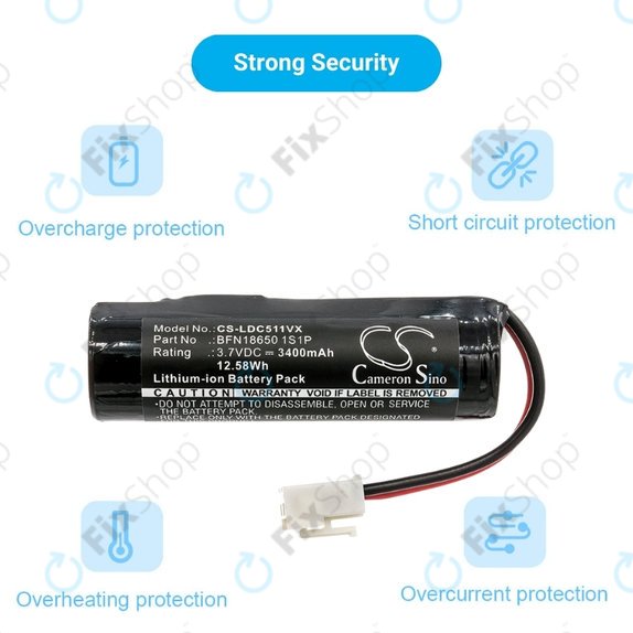 Μπαταρία για Leifheit Dry&Clean 51000, 51002, 51113, 51114, BFN18650 1S1P, 3.7V, 3400mAh, HQ