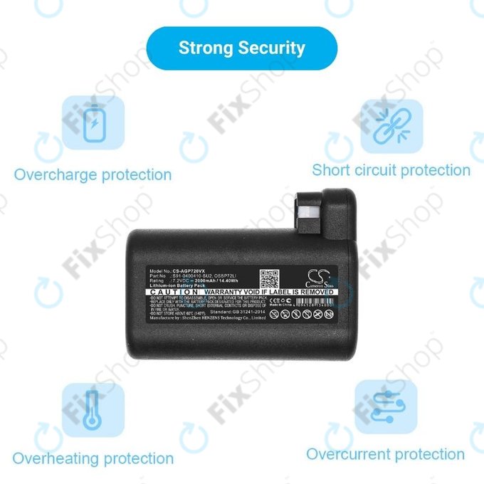 Μπαταρία για AEG RX-series, Electrolux E, P-series, S91-0400410-SU2, OSBP72LI, OSBP72LI25, 7.2V, 2000mAh, HQ