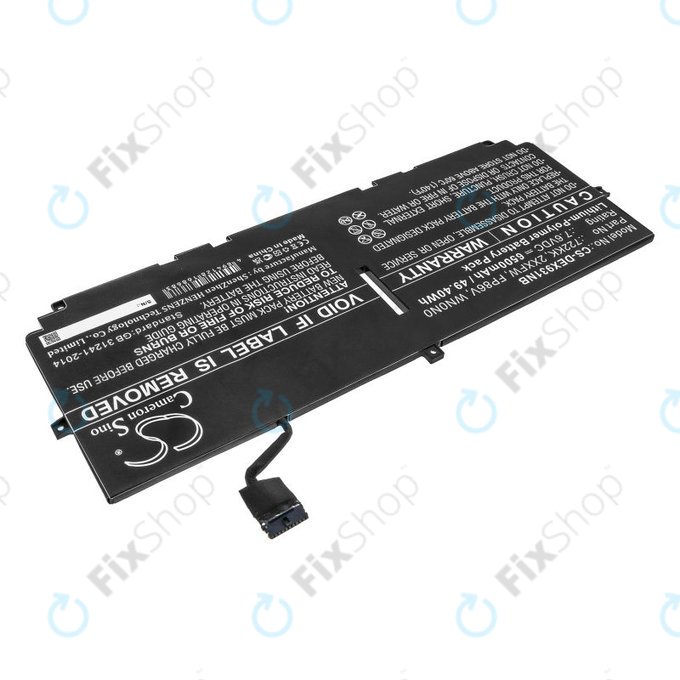 Μπαταρία για Dell XPS 13 9300, 9380, 9310, 6500mAh, Li-Pol, 7.6V, 2XXFW, HQ