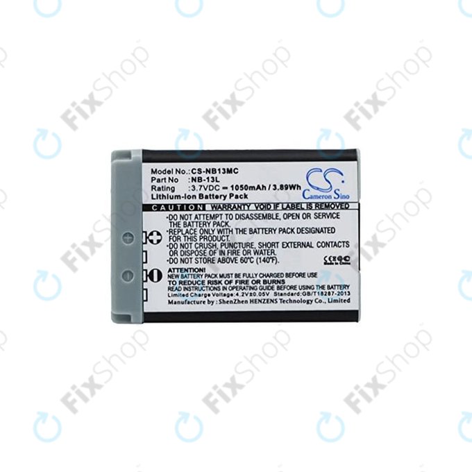 Battery για Canon Powershot G5X | G7X | G7X M2 | G7X M3 | G9X | G9X M2 | PowerShot SX620HS | SX720HS | SX730HS | SX740HS | NB-13L | Li-Ion | 1050mAh | HQ