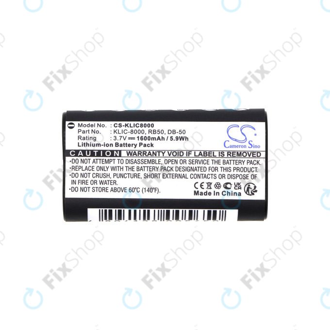 Μπαταρία για Jay-Tech Jay-Cam I4800, Kodak Easyshare Z1012, 1600mAh, Li-Ion, 3.7V, KLIC-8000, HQ