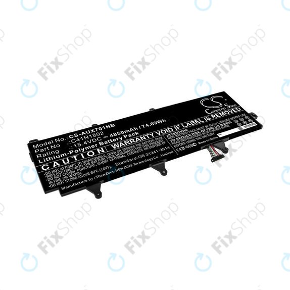 Μπαταρία για Asus Zephyrus Gx701, Rog Zephyrus S Gx701, Rog Gx701, 4850mAh, Li-Pol, 15.4V, C41N1802, HQ