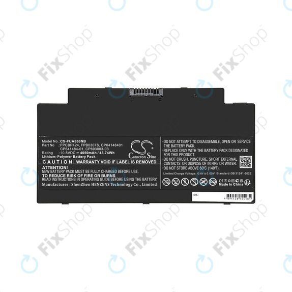 Μπαταρία για Fujitsu Lifebook AH77, A556, A3510, U536, 4050mAh, Li-Pol, 10.8V, CP641484-01, HQ