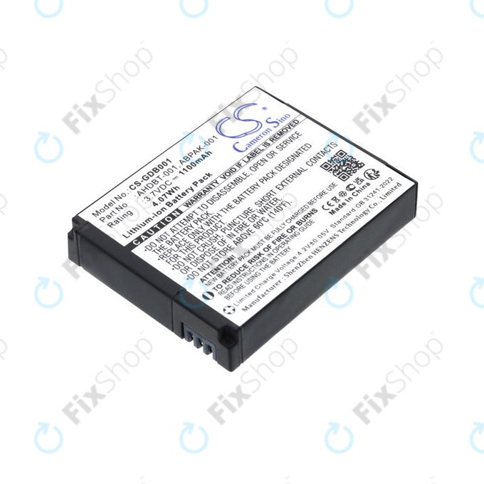 Μπαταρία για GoPro HD Hero, Hero2, 1100mAh, Li-Ion, 3.7V, AHDBT-001, HQ