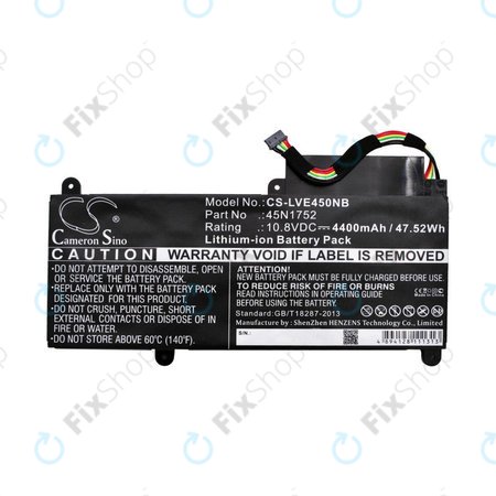 Μπαταρία για Lenovo ThinkPad E450, E455, E460, E465, T470p, ThinkPad Edge E450 i7, 4400mAh, Li-Ion, 10.8V, 45N1752, HQ