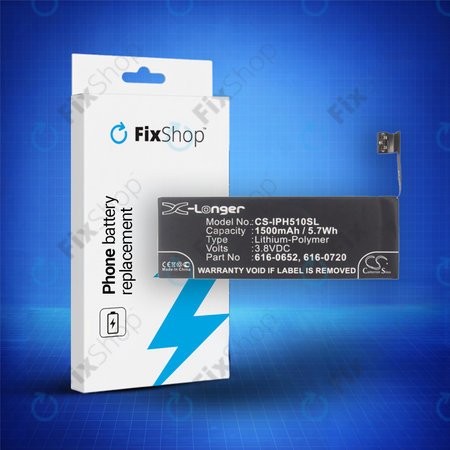 Μπαταρία για iPhone 5S, 5C, 616-0652, 616-0720, 1500mAh, HQ