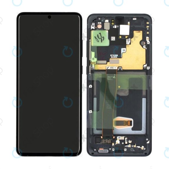 Συγκρότημα οθόνης για Samsung S20 Ultra, G988F, GH82-26032A, GH82-26033A, Cosmic Black, Service Pack