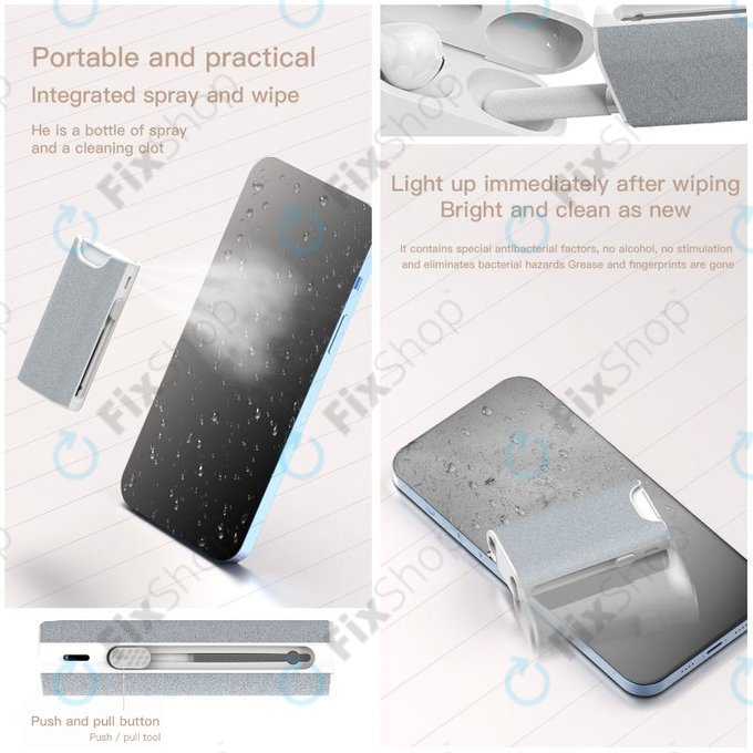 Πολυλειτουργικό Κιτ Βούρτσας Καθαρισμού Τηλεφώνου & Ακουστικών 5in1