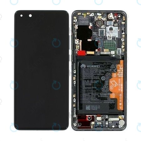 LCD Display Assembly με Battery για + Fingerprint Sensor Huawei P40 Pro | 02353PJG | Μαύρο, Black | Service Pack