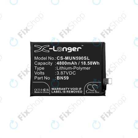 Μπαταρία για Xiaomi Redmi Note 10 M2101K7AI, M2101K7AG, Note 10S M2101K7BG, M2101K7BI, BN59, 4800mAh, HQ