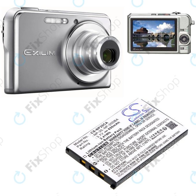 Μπαταρία για Casio Exilim Card Ex-S880, 650mAh, Li-Ion, 3.7V, NP-20, HQ