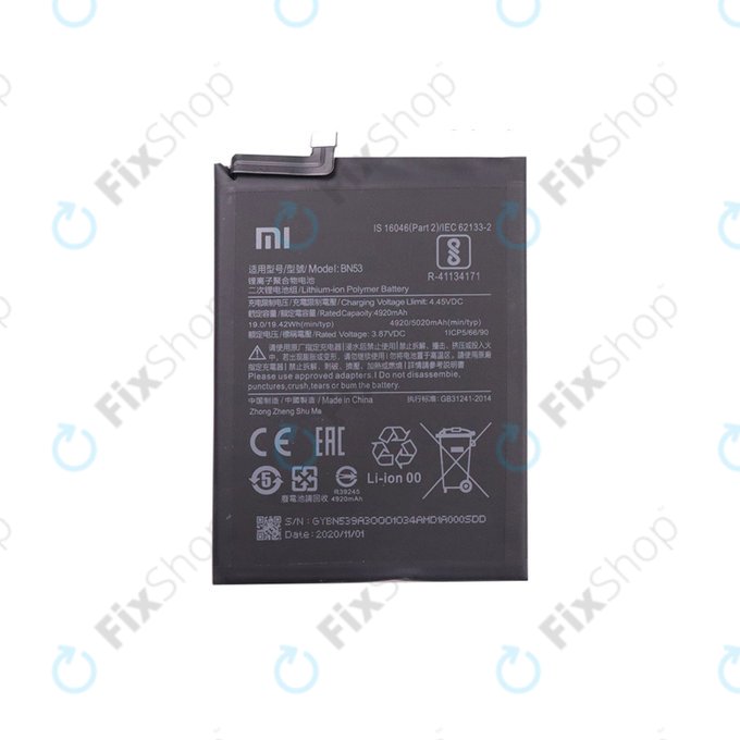 Battery για Xiaomi Redmi Note 9 Pro | 46020000181G | BN53 | 5020mAh | Service Pack