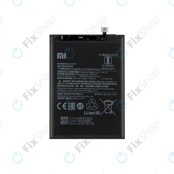 Μπαταρία για Xiaomi Redmi 8, 8A, 46BN51W02093, BN51, 5000mAh, Service Pack