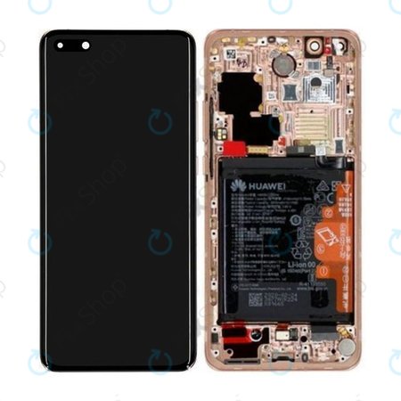 Συγκρότημα οθόνης με μπαταρία για + Fingerprint Sensor Huawei P40 Pro, 02353PJL, Blush Gold, Service Pack