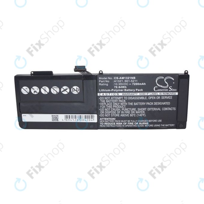 Μπαταρία για MacBook Pro 15", Μέσα 2009 – Μέσα 2010, A1286, A1321, 7200mAh, HQ