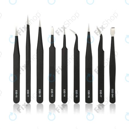 Σετ Αντιστατικών Λαβίδων από Ανοξείδωτο Ατσάλι 9in1