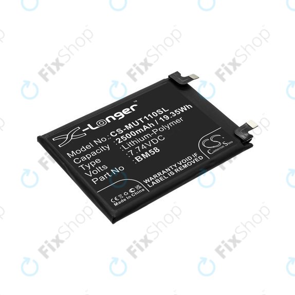 Μπαταρία για Xiaomi 11T Pro, 2500mAh, Li-Pol, 7.74 V, BM58, HQ