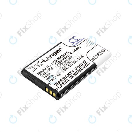 Μπαταρία για Nokia 1208, 1110, 2310, 1200mAh, Li-ion, 3.7V, BL-5C, HQ