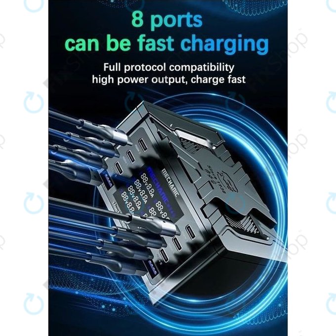 Σταθμός Φόρτισης USB με USB-C, USB 3.0 για Mechanic V-Power 8 Pro