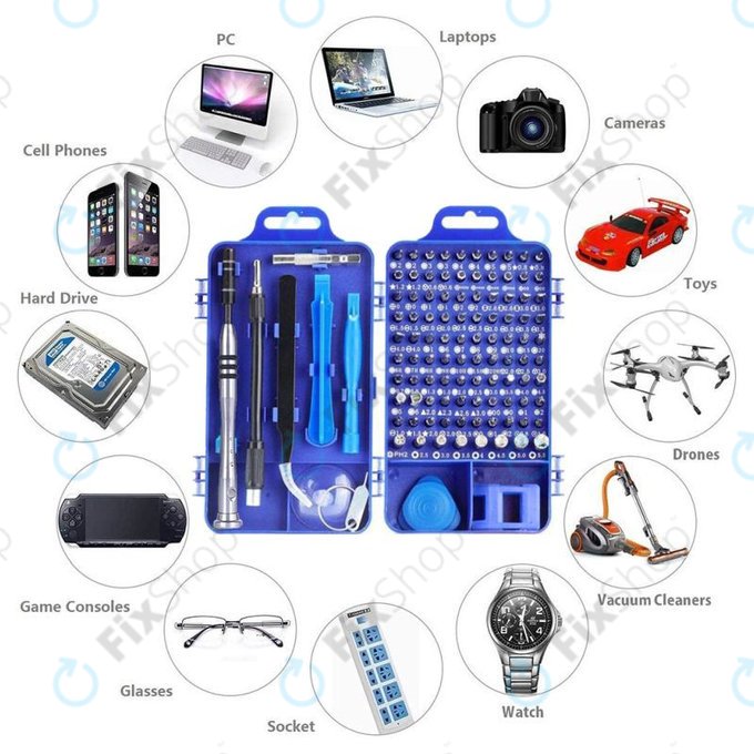 Σετ Κατσαβιδιών & Μυτών Ακριβείας για Επισκευή Κινητών Τηλεφώνων, PC & Ηλεκτρονικών 115in1 για Kingsdun