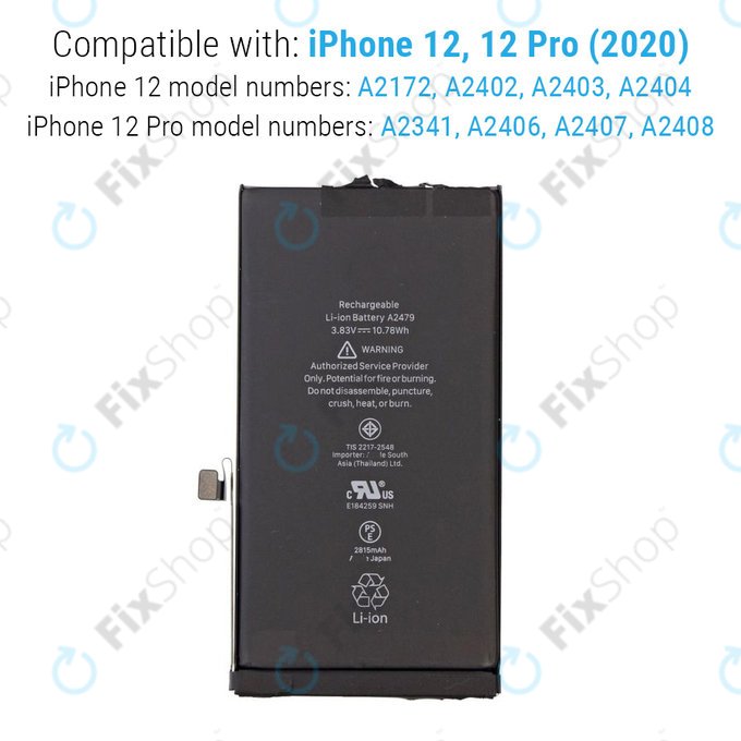 Μπαταρία για iPhone 12, 12 Pro, 2815mAh