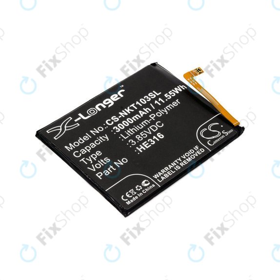 Μπαταρία για Nokia 6, 3000mAh, Li-Pol, 3.85 V, HE316, HQ