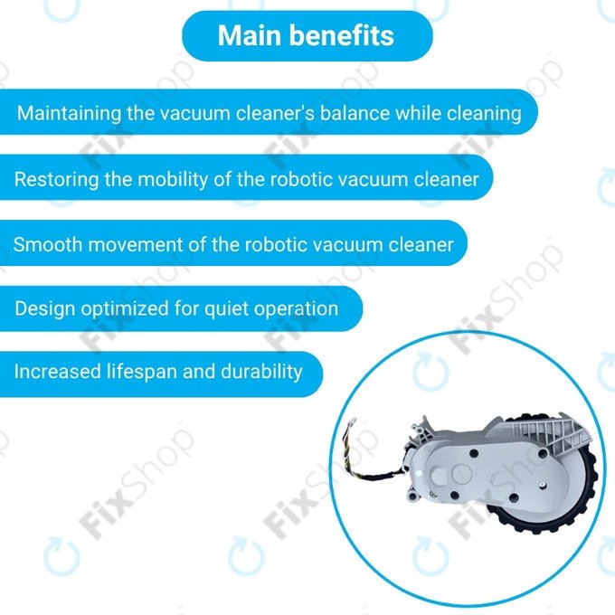 Τροχός με Κινητήρα (Αριστερός) για Xiaomi Mijia E10 | E12 | Mi Robot Vacuum Mop 2 Lite | 2 Pro | Λευκό | White