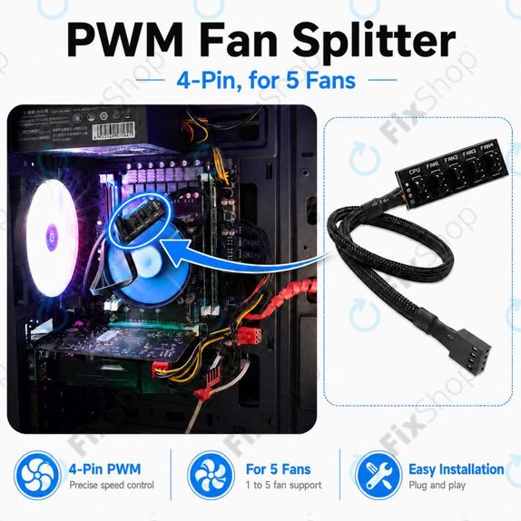 PWM hub ανεμιστήρων, 4-pin, 5 θυρών
