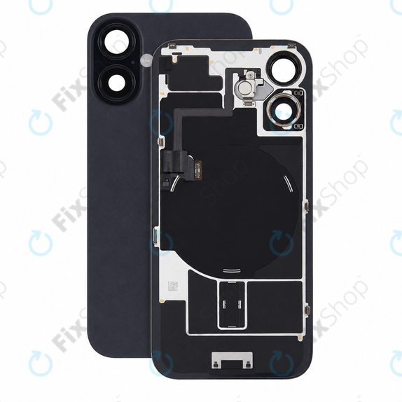 Γυαλί πίσω περιβλήματος για iPhone 16, Black, Pulled A