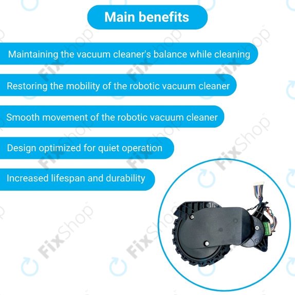 Τροχός με Κινητήρα (Δεξιός) για Xiaomi Robot Vacuum X20 | S10 | Dreame X30 | X20 | X10 Pro | Μαύρο | Black